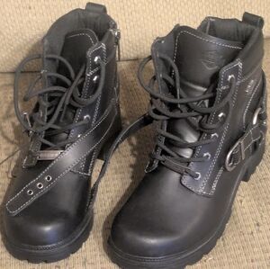 Harley-Davidson Women's Tegan 4-Inch Black Lace-Up Boots. D84424 Size 9M